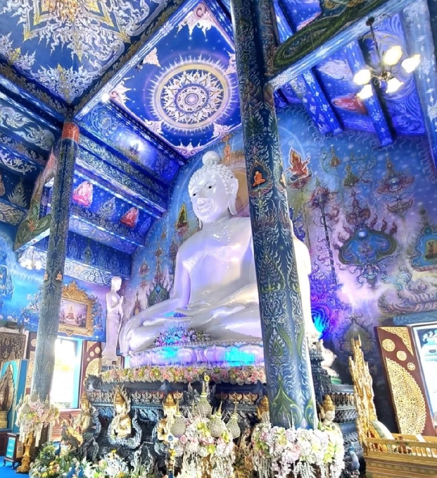 Blue temple in Thailand.