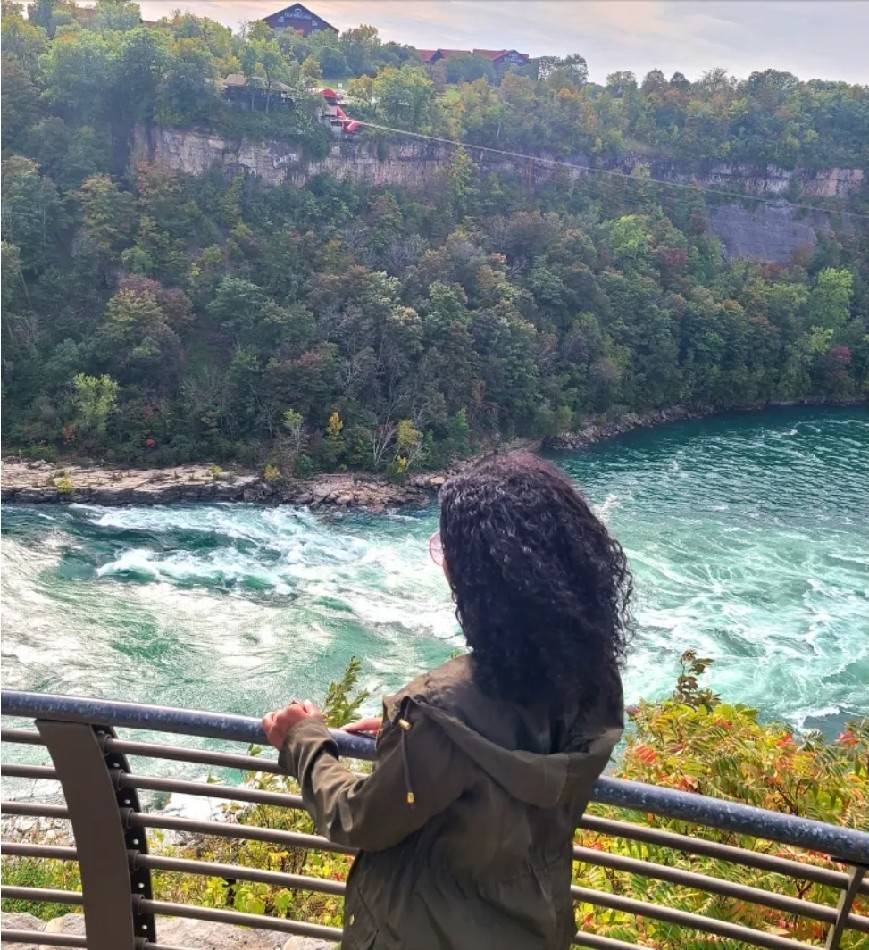 A woman in Niagara Falls, New York.